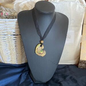 Glass heart necklace 💜925 clasp